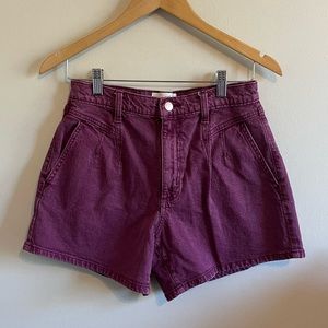 Purple Denim Shorts